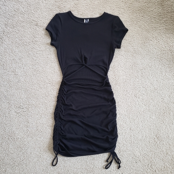Windsor Black Cut Out Ruched Dress - Picture 3 of 7